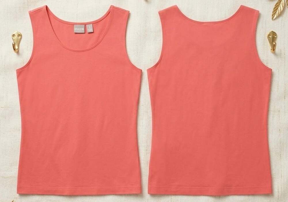 Chico's Size 3 Coral Sleeveless Tank Top